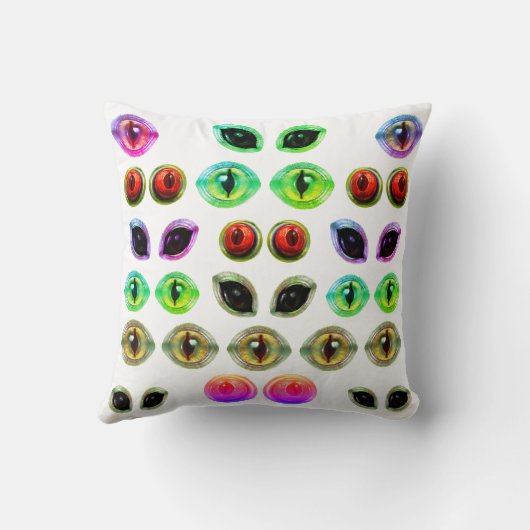 グレーエイリアンマルティアンリザードドラゴンモンスターアイズ クッション (裏面)