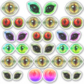 グレーエイリアンマルティアンリザードドラゴンモンスターアイズ シール (正面)