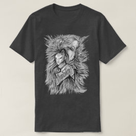 グレーエイリアンモンスターアートペンスケッチTシャツ Tシャツ
