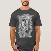 グレーエイリアンモンスターアートペンスケッチTシャツ Tシャツ (正面)