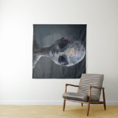 グレーエイリアン水カラーフローラポートレート タペストリー (インサイチュ(横))