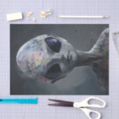 グレーエイリアン水カラーフローラ 薄葉紙 (クラフト)