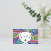 グレーエイリアン線スケッチ 名刺 (スタンド正面)