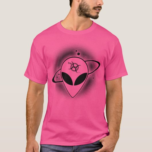 グレーエイリアン01ダークオンライトフルフロント Tシャツ (正面)