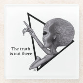 グレーエイリアン、真実はそこにある ガラスコースター (正面)