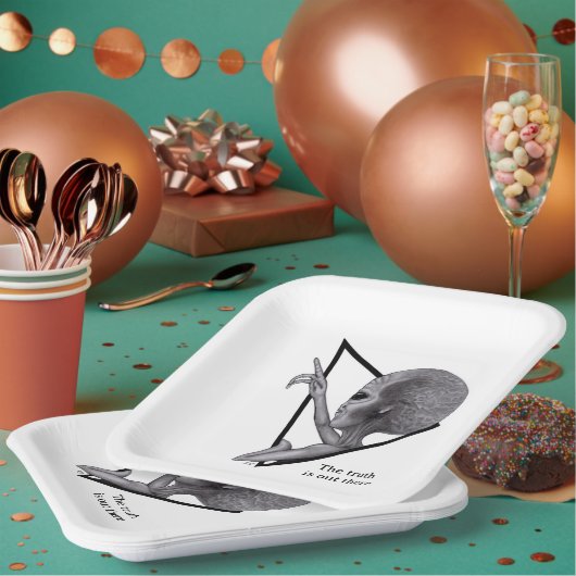 グレーエイリアン、真実はそこにある ペーパープレート (複数)