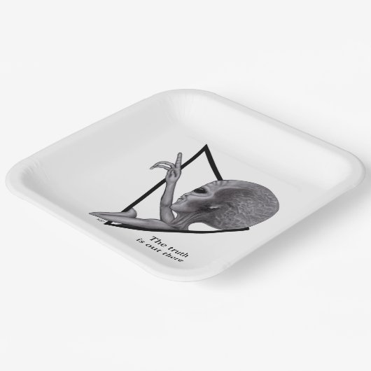 グレーエイリアン、真実はそこにある ペーパープレート (傾斜あり)