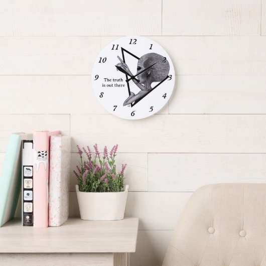 グレーエイリアン、真実はそこにある ラージ壁時計 (読書スペース)