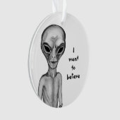 グレーエイリアン、私はしたい信じ オーナメント (正面)