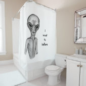 グレーエイリアン、私はしたい信じ シャワーカーテン (インサイチュ)