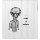 グレーエイリアン、私はしたい信じ シャワーカーテン (正面)