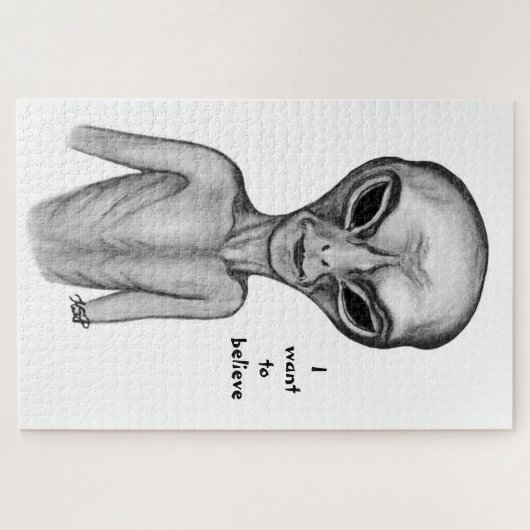 グレーエイリアン、私はしたい信じ ジグソーパズル (横)