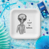 グレーエイリアン、私はしたい信じ ペーパープレート (パーティー)