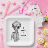 グレーエイリアン、私はしたい信じ ペーパープレート (パーティー)