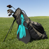 グレーエイリアン、私は信じしたい ゴルフタオル (グリーン)