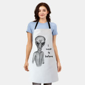 グレーエイリアン、私は望信じみ エプロン (着用した状態)