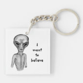 グレーエイリアン、私は望信じみ キーホルダー (裏面)