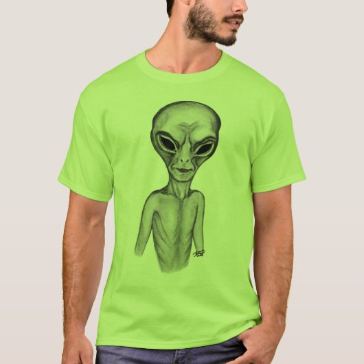 グレーエイリアン、私は望信じみ Tシャツ (正面)