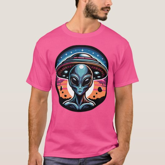 グレーエイリアンUfo Tシャツ (正面)