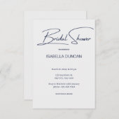 グレーエレガンスブライダルシャワー 招待状 (正面/裏面)