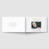 グレーエレガントお祝いのLife Photo Memorial ゲストブック (全面)