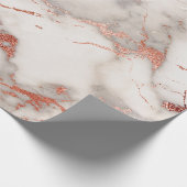 グレーエレガントとバラの金ゴールド大理石効果 ラッピングペーパー (角)