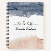 グレーエレガントとピパーソナライズされたンクの一覧 ノートブック (正面)