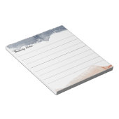 グレーエレガントとピンクのパーソナライズされた並んだ水色 ノートパッド (アングル)