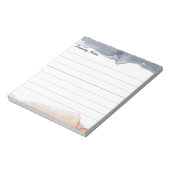 グレーエレガントとピンクのパーソナライズされた並んだ水色 ノートパッド (回転)