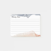 グレーエレガントとピンクのパーソナライズされた並んだ水色 ポストイット (正面)