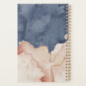 グレーエレガントとピンクのパーソナライズされた水色 プランナー手帳 (裏面)