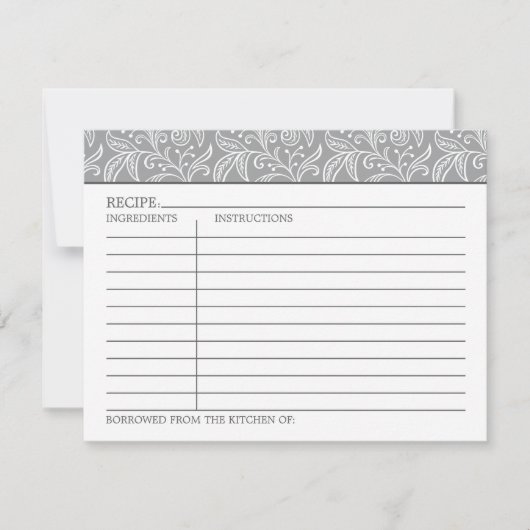 グレーエレガントとホワイトのフローラレースレシピ (正面)