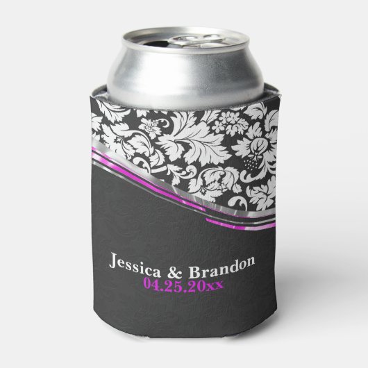 グレーエレガントとホワイトマスクとピンクのアクセント 缶クーラー (缶正面)