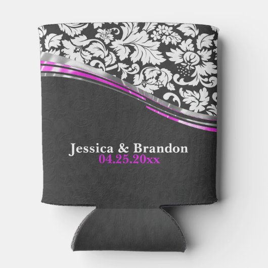 グレーエレガントとホワイトマスクとピンクのアクセント 缶クーラー (裏面)