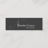 グレーエレガントとホワイトモノグラムSLIM名刺 スキニー名刺 (正面)