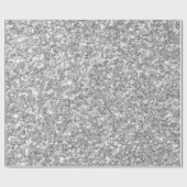 グレーエレガントと白のアクセントグリッターパターン ラッピングペーパー (フラット)