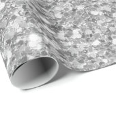 グレーエレガントと白のアクセントグリッターパターン ラッピングペーパー (ロールコーナー)