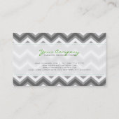 グレーエレガントと白のシェブロンのパターン2 名刺 (裏面)