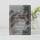 グレーエレガントと白のフォト結婚式招待状 招待状 (スタンド正面)