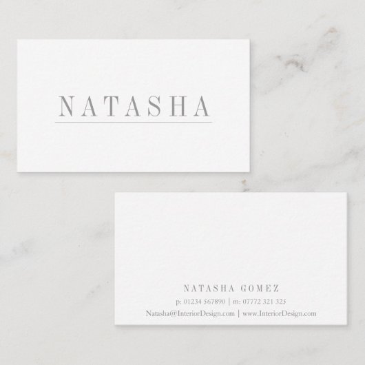 グレーエレガントと白の下線付き名刺 名刺 (正面/裏面)