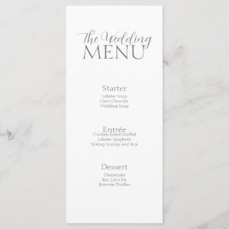 グレーエレガントのスクリプ結婚ト・メニュー メニュー