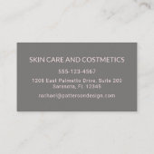 グレーエレガントのピンク離れクイチョウゴの 名刺 (裏面)