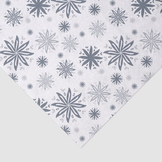 グレーエレガントのフローラパターン（の模様が）あるギフト包装 薄葉紙 (詳細)