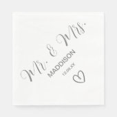 グレーエレガントのミセス・ナ結婚プキン スタンダードランチョンナプキン (正面)