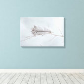 グレーエレガントの斑点のある羽毛オン枝 キャンバスプリント (インサイチュ (ウッドフロア))