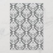 グレーエレガントの書道スクリプ結婚ト メニュー (裏面)