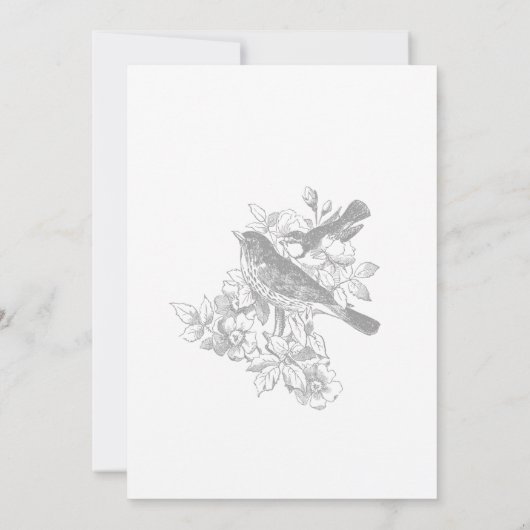 グレーエレガントの自然&バ結婚リズ 招待状 (裏面)