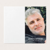 グレーエレガントの葬儀祈りの言葉カードと写真 (外部フラット)