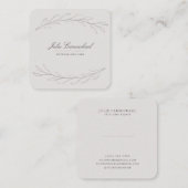 グレーエレガントの鉛筆スケッチされた枝 スクエア名刺 (正面/裏面)