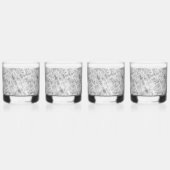 グレーエレガントの"Opacious Marble While"大理石テクスチャ ウイスキーグラス (左)